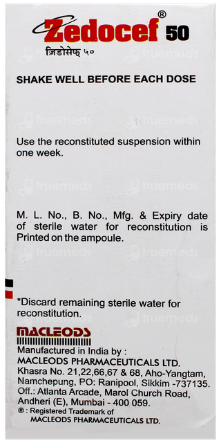 Zedocef 50 Suspension 30Ml