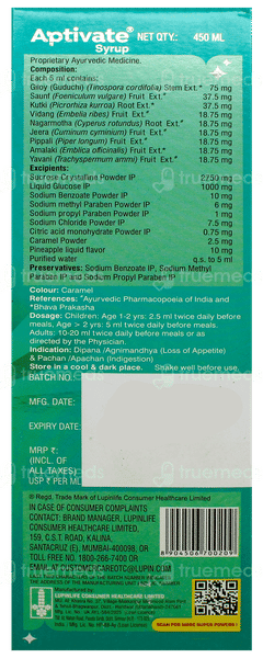 Aptivate Pineapple Flavor Syrup 450Ml Aptivate Pineapple Flavor Syrup 450Ml