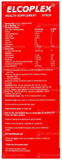 Elcoplex Mixed Fruit Flavour Syrup 200ml