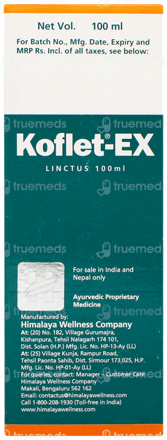 Himalaya Koflet Ex Sugar Free Linctus 100ml