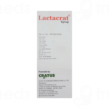 Lactacrat Syrup 200 Ml - Uses, Side Effects, Dosage, Price | Truemeds