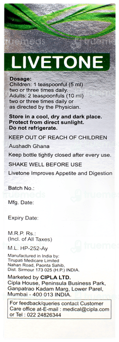 Livetone Syrup 225ml