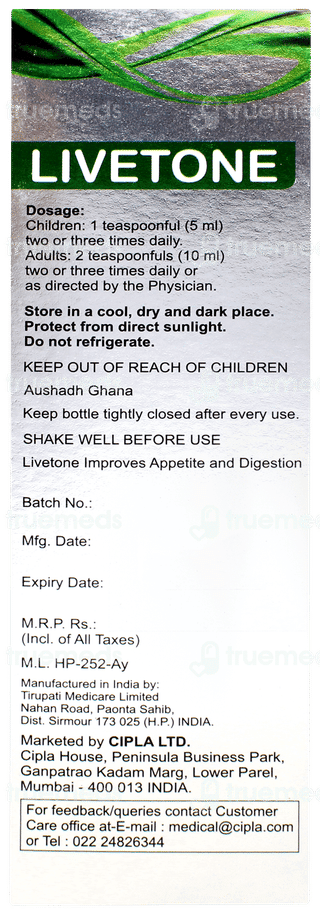 Livetone Syrup 225ml