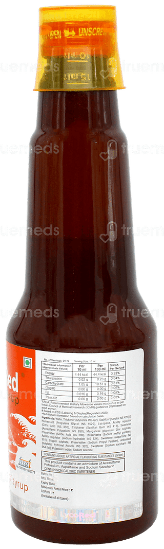 Lycored Sugar Free Syrup 200ml