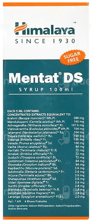Himalaya Mentat Ds Sugar Free Syrup 100Ml