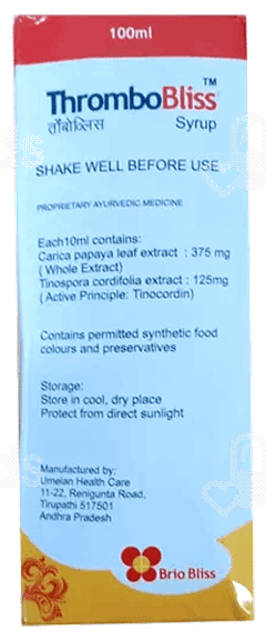 Thrombobliss Syrup 100Ml Thrombobliss Syrup 100Ml