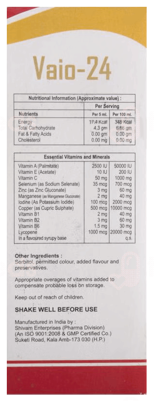 Vaio 24 Syrup 200Ml