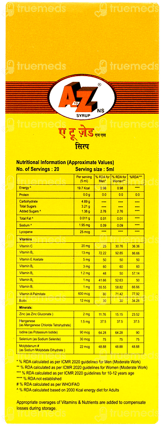 A To Z Ns Mango Flavour Syrup 100ml