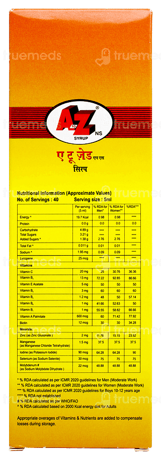 A To Z Ns Mango Flavour Syrup 200ml