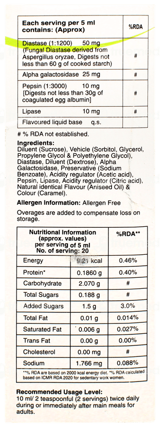 Al5zyme Saunf Flavour Liquid 100ml