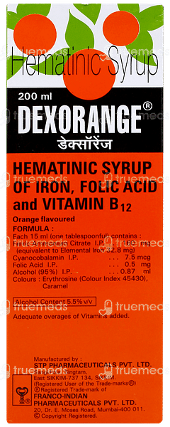 Dexorange Orange Flavoured Hematinic Syrup 200ml