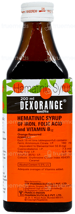 Dexorange Orange Flavoured Hematinic Syrup 200ml