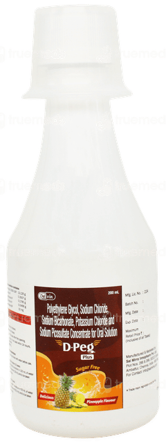 D Peg Plus Pineapple Flavour Sugar Free Solution 200ml