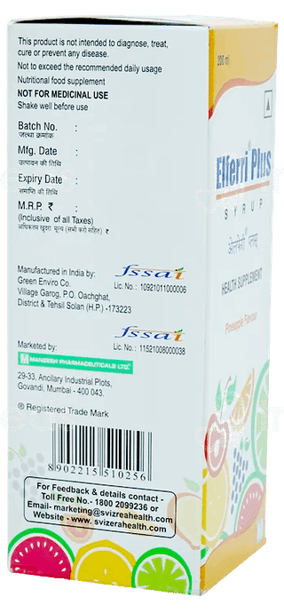 Elferri Plus Pineapple Flavour Syrup 200Ml