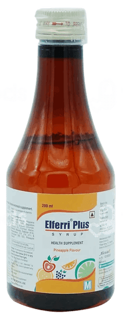 Elferri Plus Pineapple Flavour Syrup 200Ml Elferri Plus Pineapple Flavour Syrup 200Ml