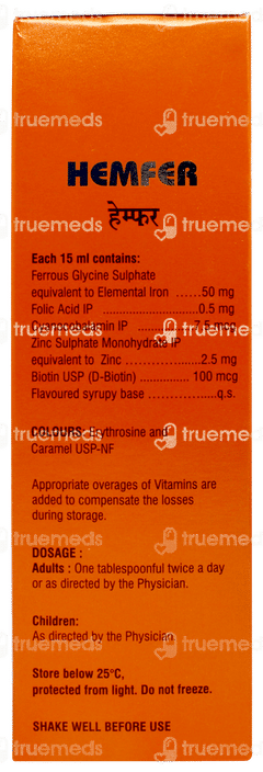 Hemfer Orange Flavour Syrup 225ml