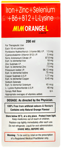 Mim Orange L Orange Flavour Liquid 200ml