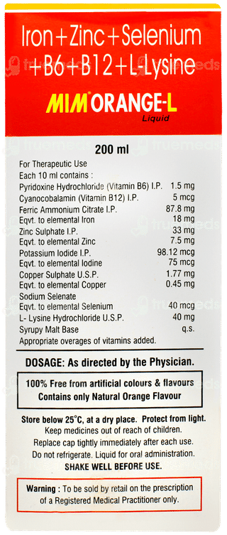 Mim Orange L Orange Flavour Liquid 200ml