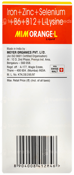 Mim Orange L Orange Flavour Liquid 200ml