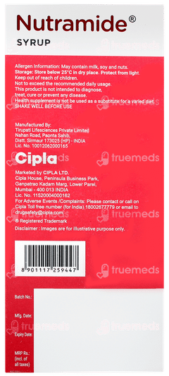 Nutramide Mixed Fruit Flavour Syrup 200ml