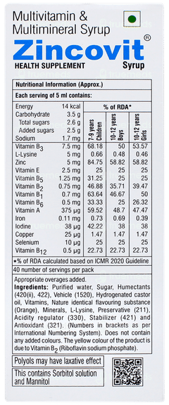 Zincovit Syrup 200ml