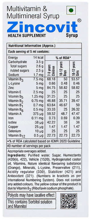 Zincovit Syrup 200ml