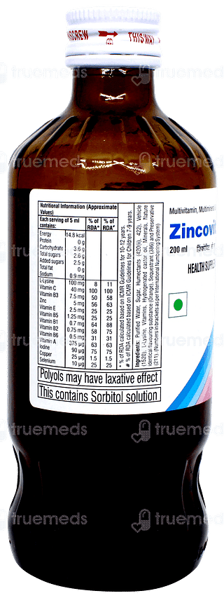 Zincovit Cl Syrup 200ml