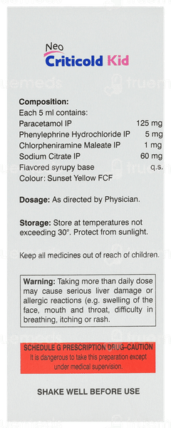 Criticold Kid Neo Syrup 60Ml