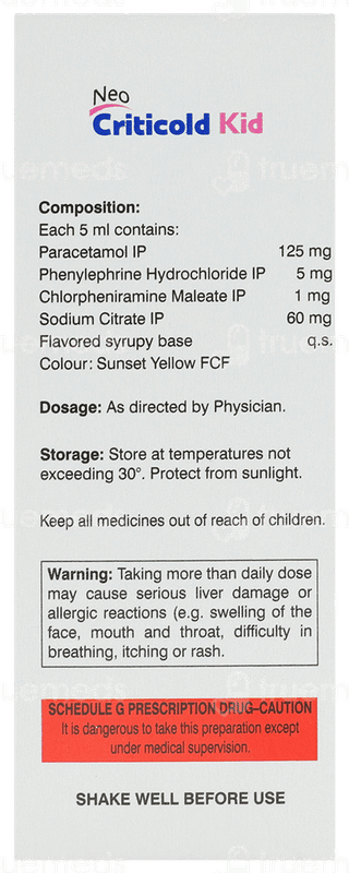 Criticold Kid Neo Syrup 60Ml
