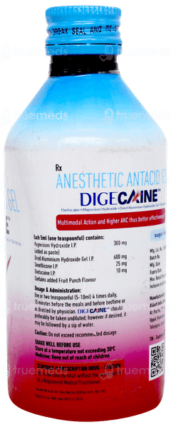 Digecaine Fruit Punch Flavour Sugar Free Gel 200ml Digecaine Fruit Punch Flavour Sugar Free Gel 200ml