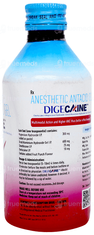 Digecaine Fruit Punch Flavour Sugar Free Gel 200ml