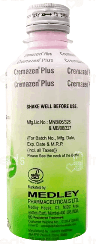 Cremazen Plus Mint Flavour Sugar Free Suspension 225Ml