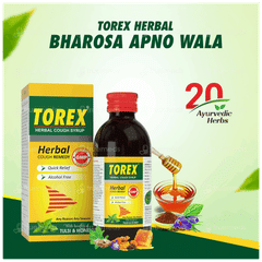 Torex Herbal Tulsi & Honey Cough Syrup 100ml Torex Herbal Tulsi & Honey Cough Syrup 100ml