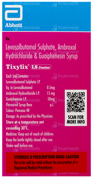 Tixylix Ls Junior Cherry Flavour Syrup 60Ml