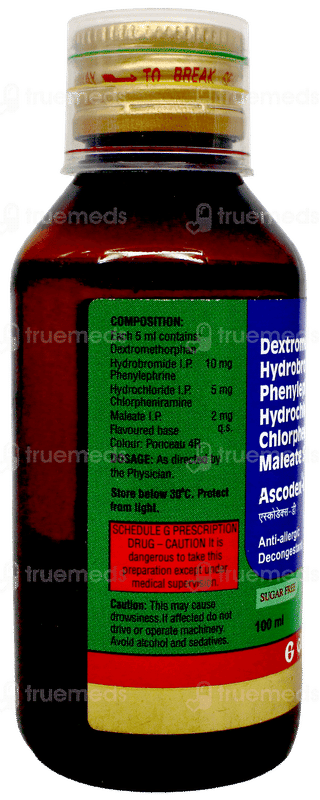 Ascodex D Sugar Free Syrup 100ml