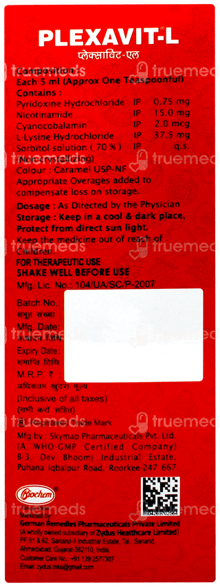 Plexavit L Mixed Fruits Flavour Syrup 200ml