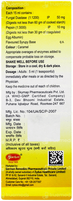 Byzyme Pineapple Flavour  Syrup 100ml