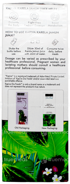 Kapiva Dia Foods Karela Jamun Juice 1 L