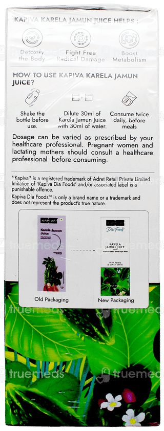 Kapiva Dia Foods Karela Jamun Juice 1 L