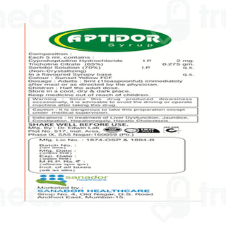 Aptidor Pineapple Flavour Syrup 200ml