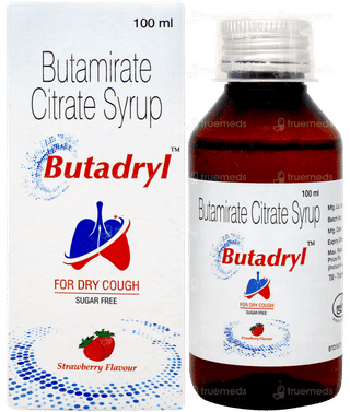 Butadryl Strawberry Flavour Sugar Free Syrup 100ml