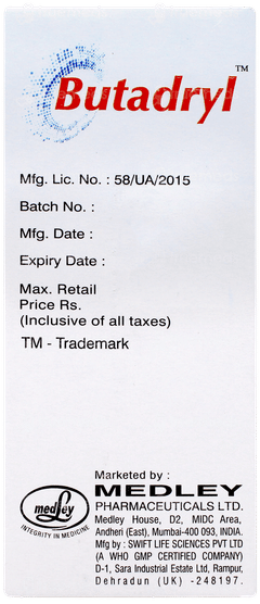 Butadryl Strawberry Flavour Sugar Free Syrup 100ml Butadryl Strawberry Flavour Sugar Free Syrup 100ml