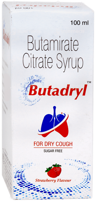 Butadryl Strawberry Flavour Sugar Free Syrup 100ml