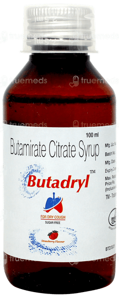 Butadryl Strawberry Flavour Sugar Free Syrup 100ml Butadryl Strawberry Flavour Sugar Free Syrup 100ml