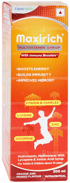 Maxirich Orange And Mango Flavour Syrup 200ml
