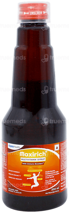 Maxirich Orange And Mango Flavour Syrup 200ml