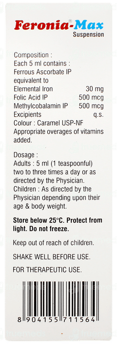 Feronia Max Orange Flavour Suspension 200ml Feronia Max Orange Flavour Suspension 200ml