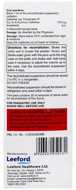 Cefitaxe 100 Strawberry Flavour Suspension 30ml