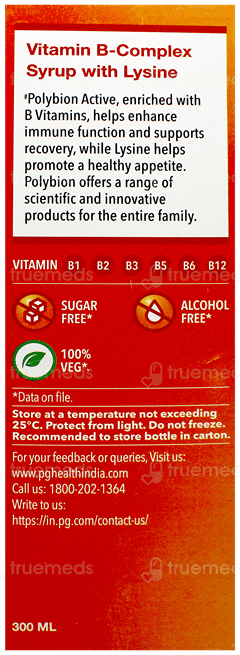 Polybion Active Mango Flavour Sugar Free Syrup 300Ml