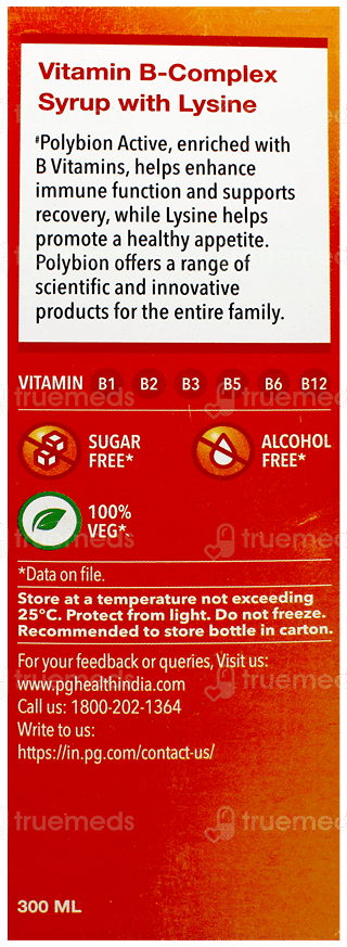 Polybion Active Mango Flavour Sugar Free Syrup 300Ml